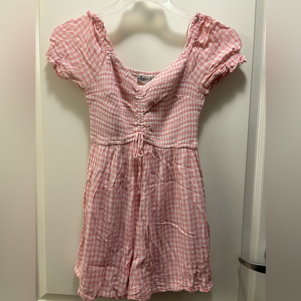 Hollister Pink Gingham Romper